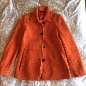 Lands' End Pumpkin Pea Coat